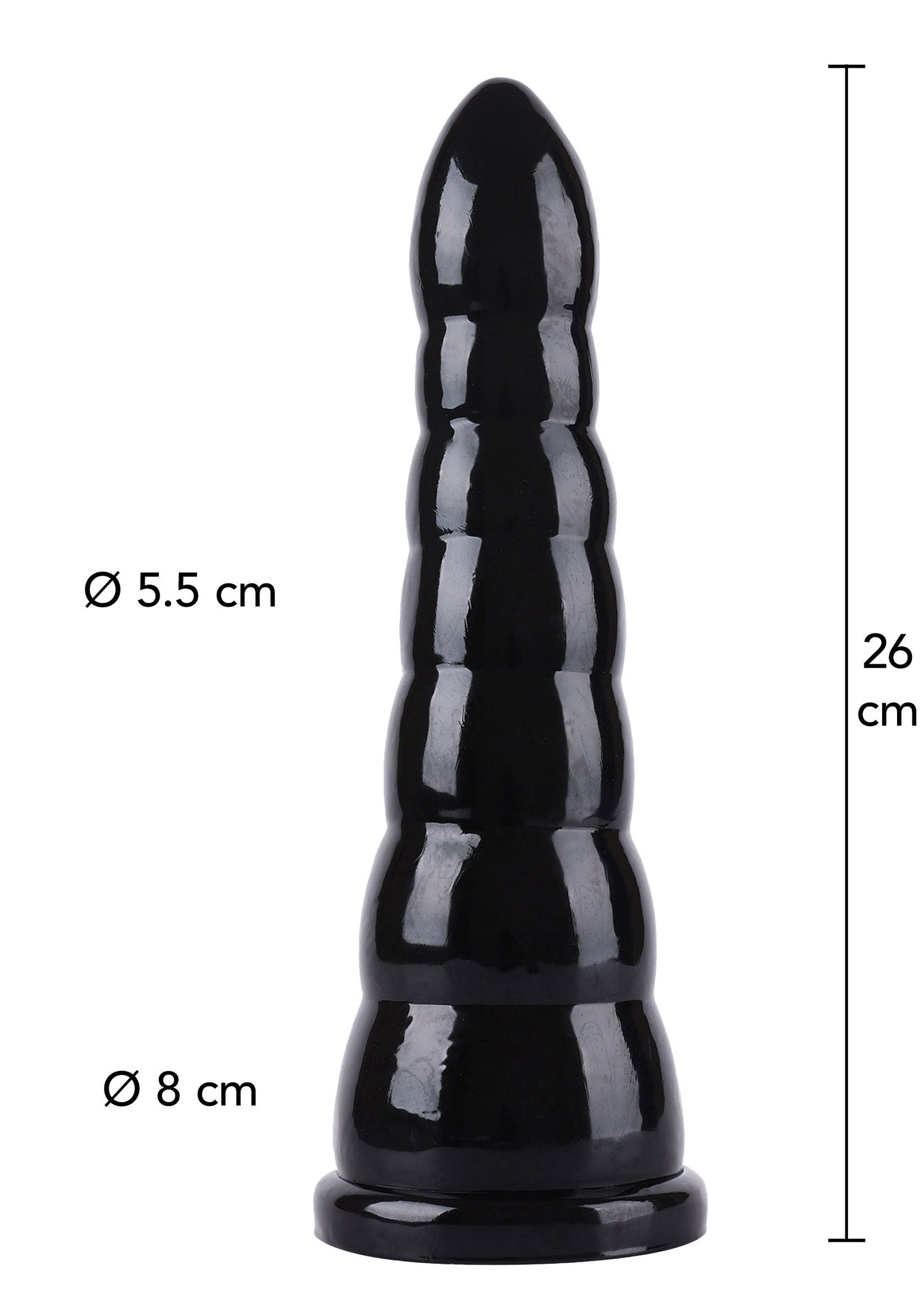 Cono anal de 26 cm negro