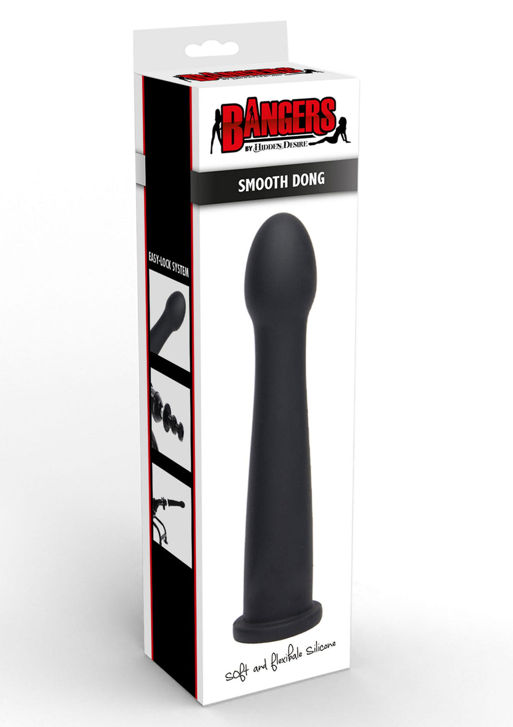 Dildo liso Easy-Lock 19 cm negro
