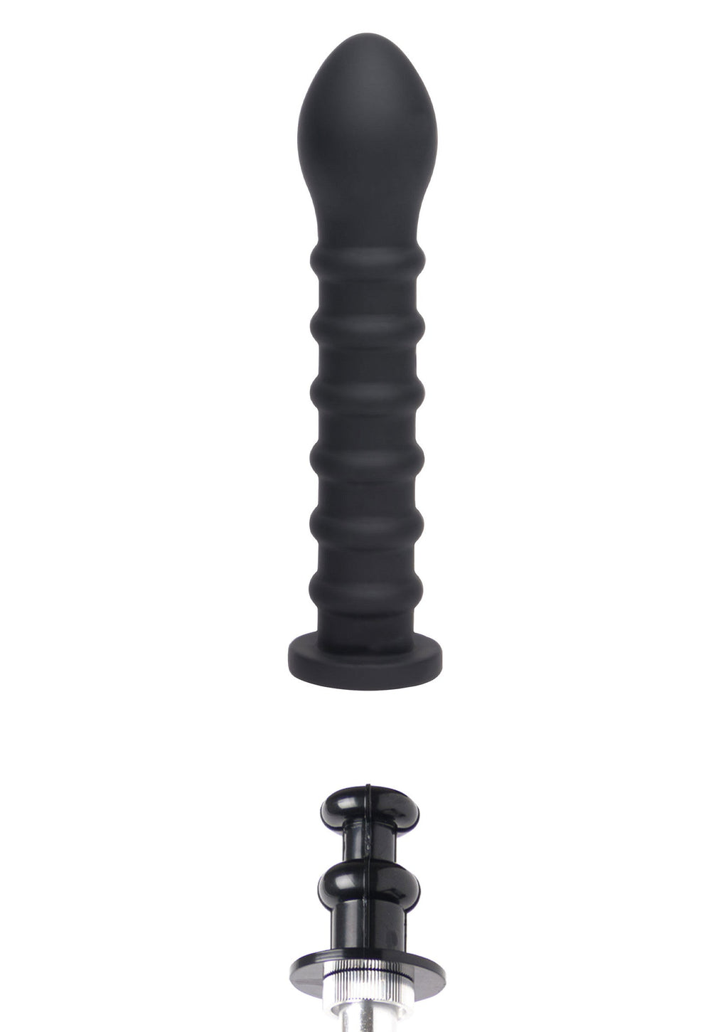 Dildo acanalado Easy-Lock 19 cm negro