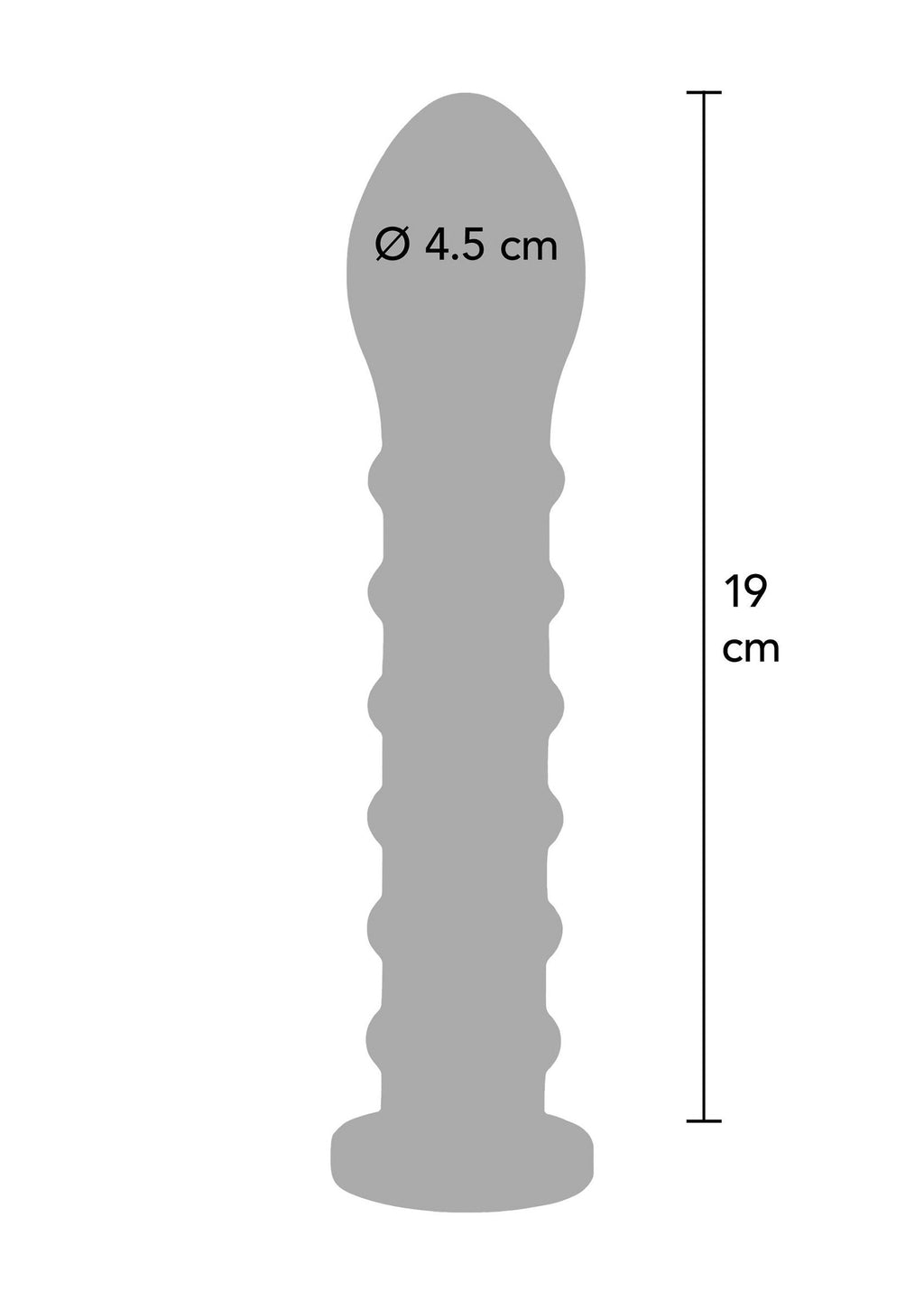 Dildo acanalado Easy-Lock 19 cm negro