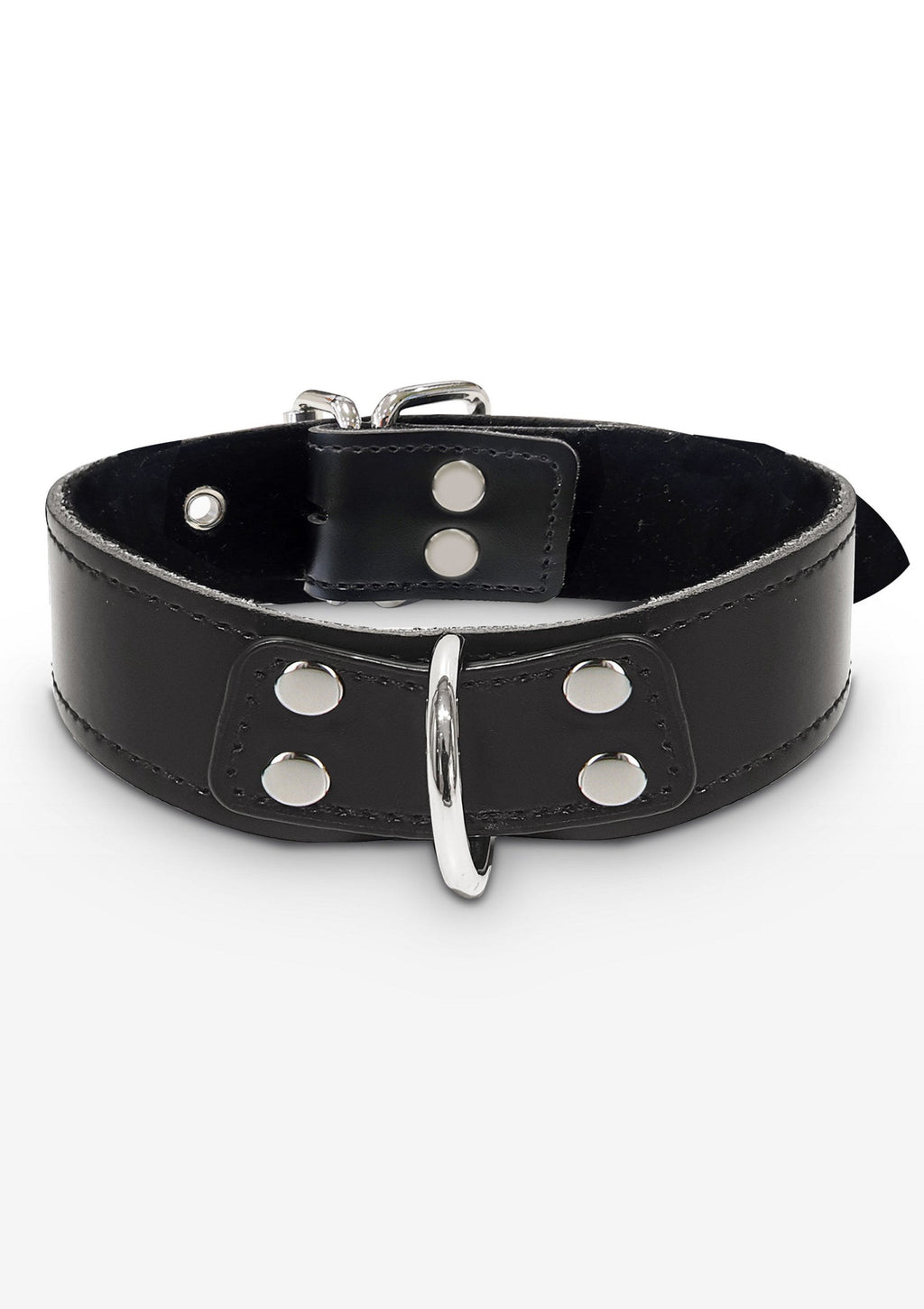 Elegante collar con anilla en D negra