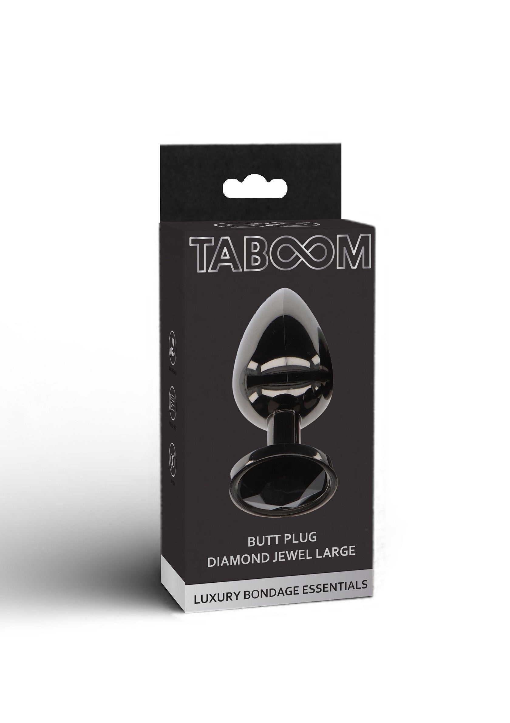Plug anal con joya de diamante L negro