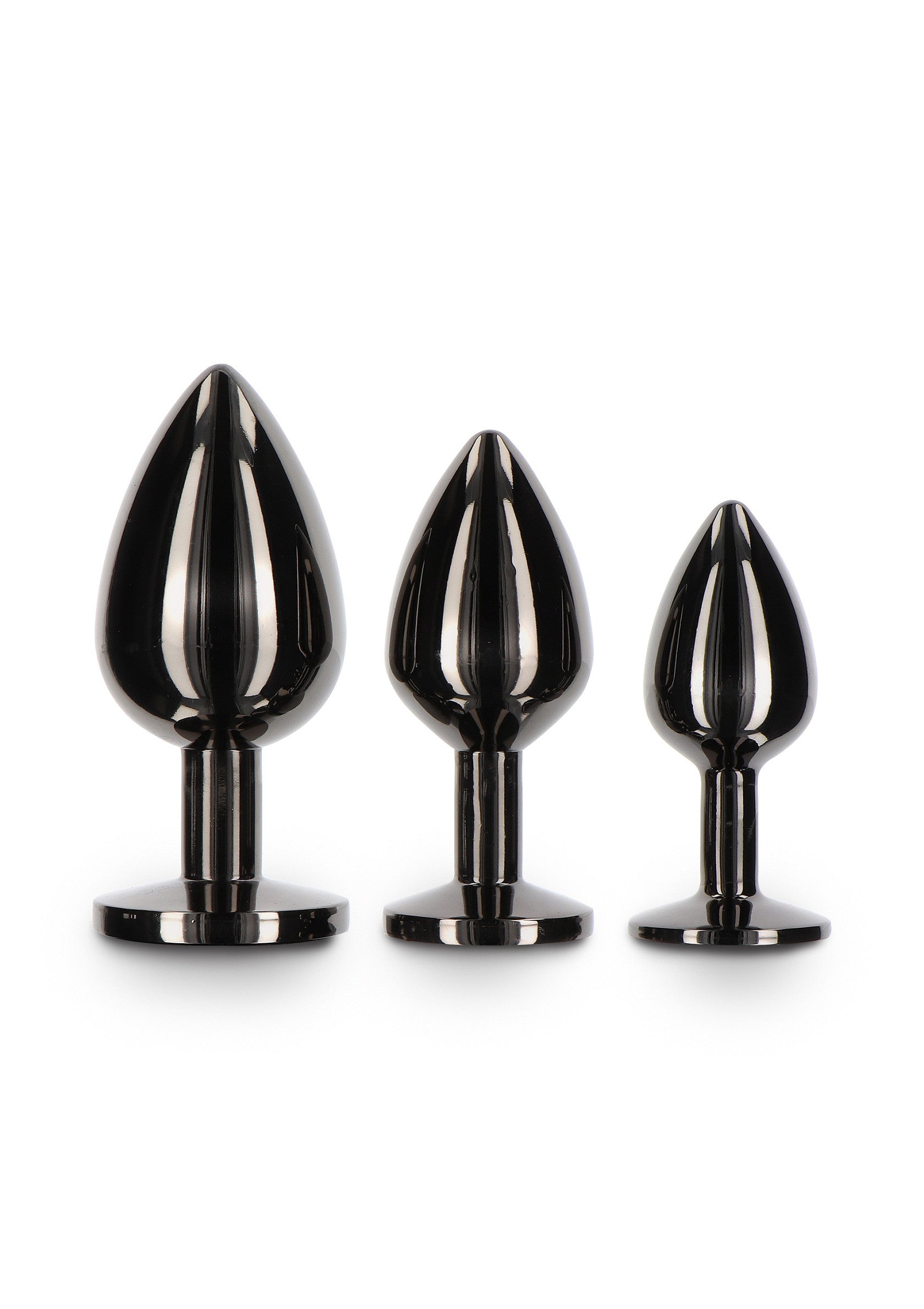 Plug anal con joya de diamante L negro