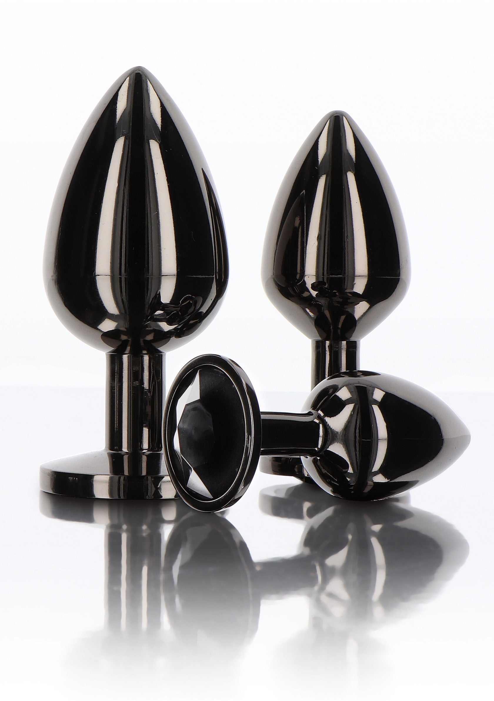 Plug anal con joya de diamante L negro