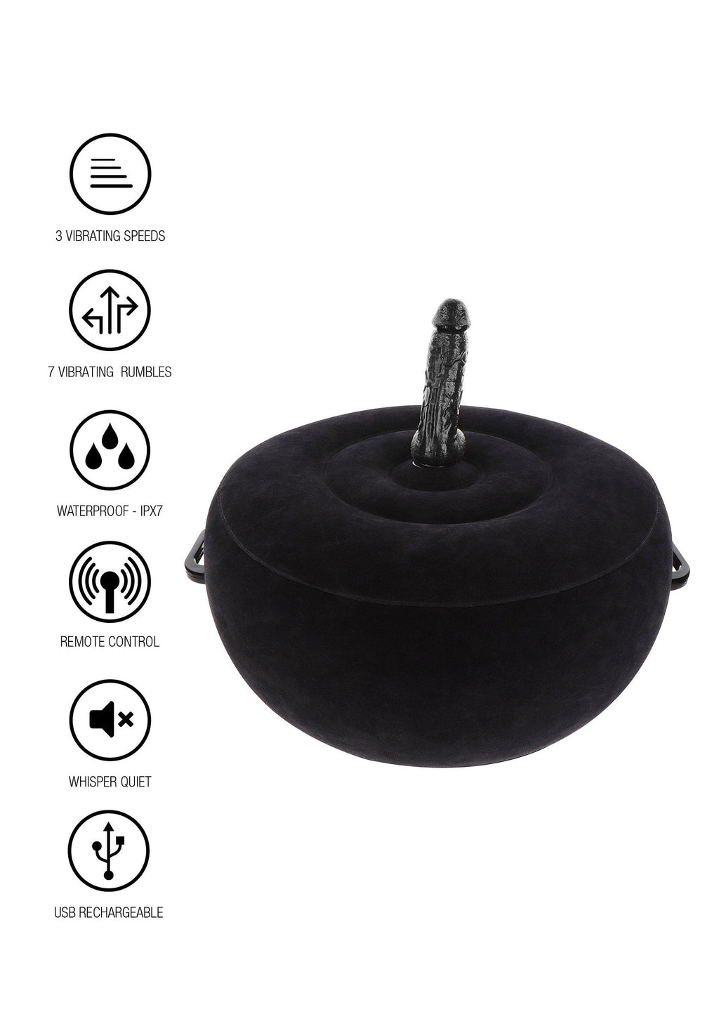 Asiento inflable para sexo con control remoto negro