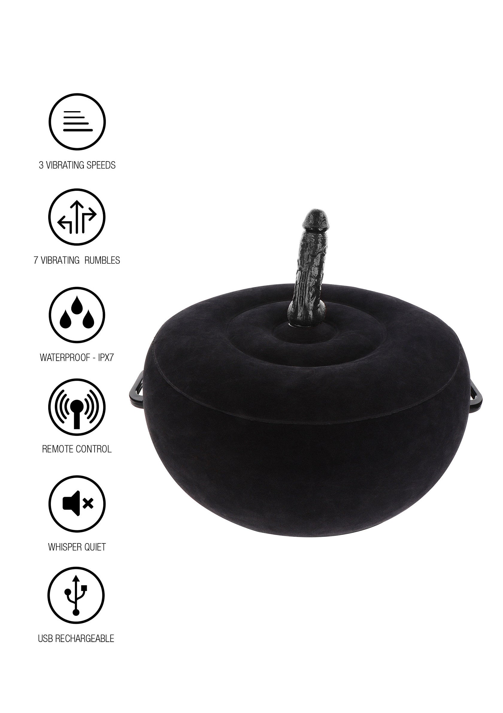Asiento inflable para sexo con control remoto negro