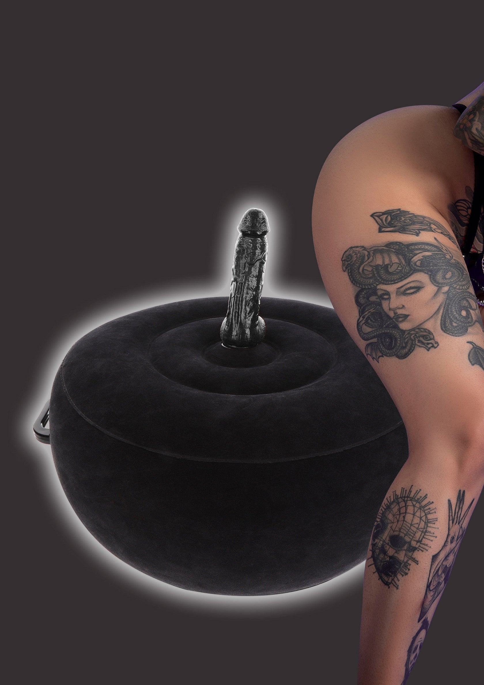 Asiento inflable para sexo con control remoto negro