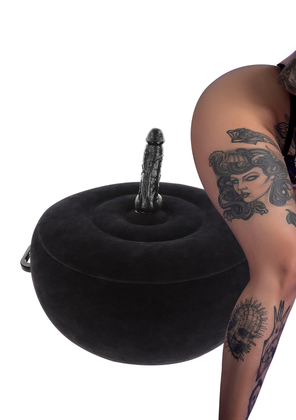 Asiento inflable para sexo con control remoto negro