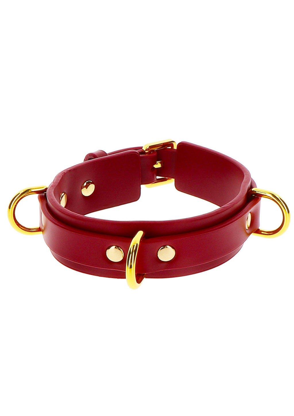 Collar con anilla en D de lujo rojo