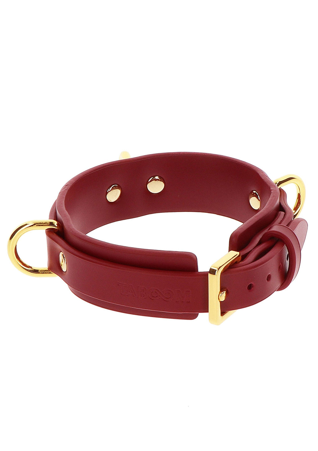 Collar con anilla en D de lujo rojo