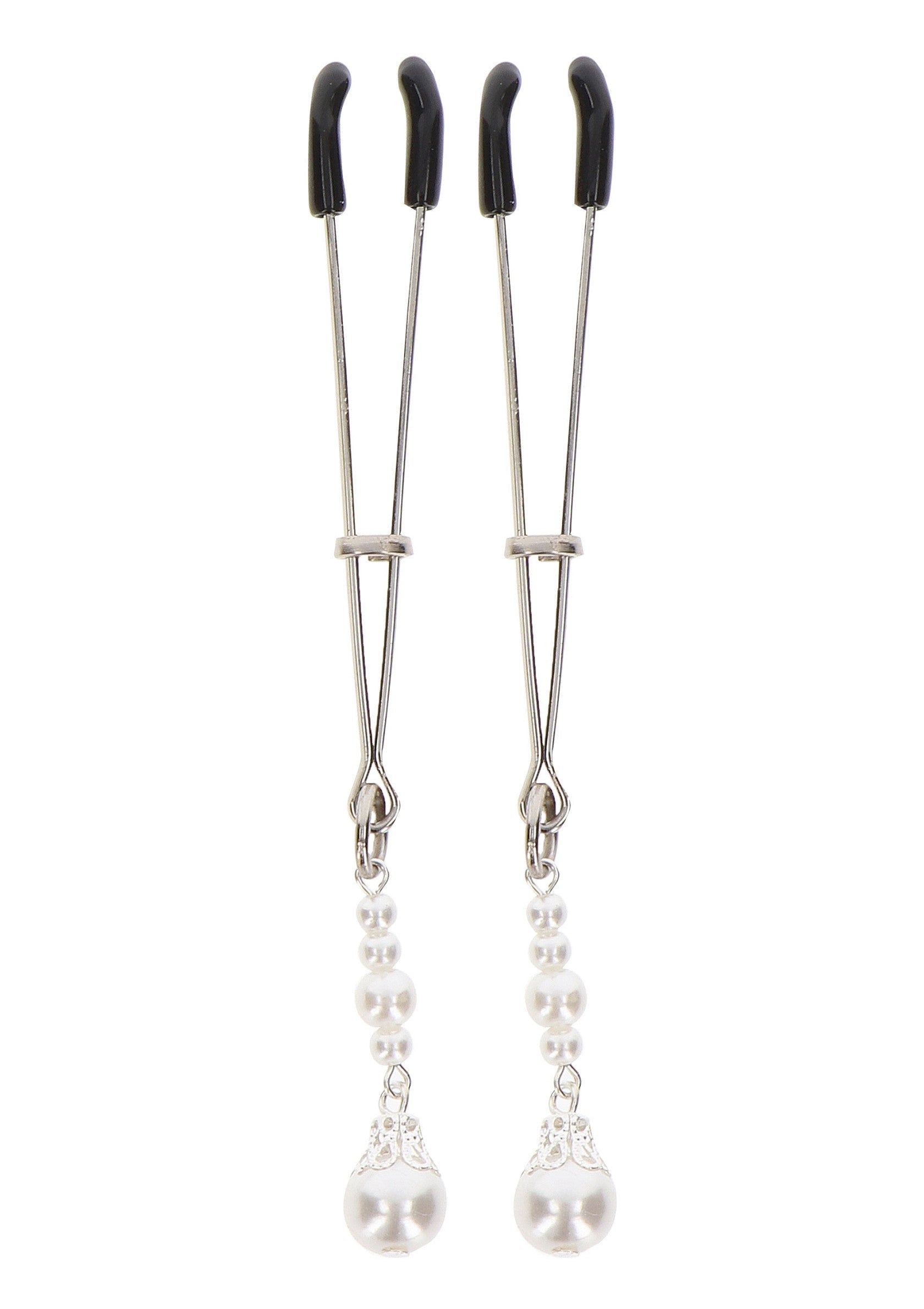 Pinzas con perlas plateadas