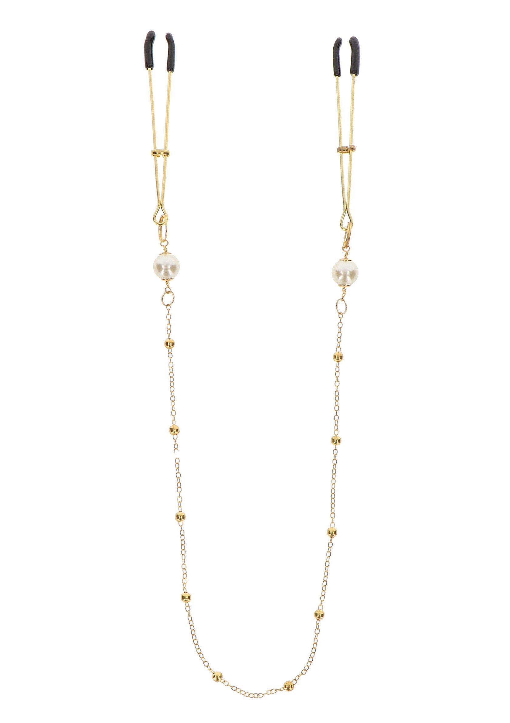 Pinzas Perla y Cadena Deluxe oro