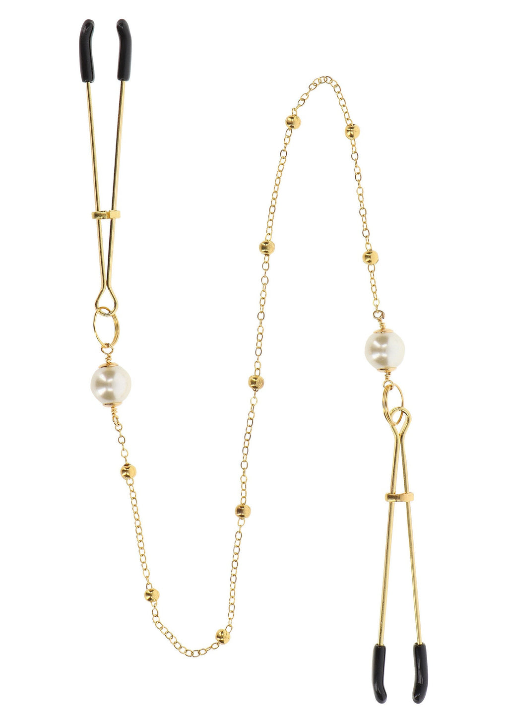 Pinzas Perla y Cadena Deluxe oro