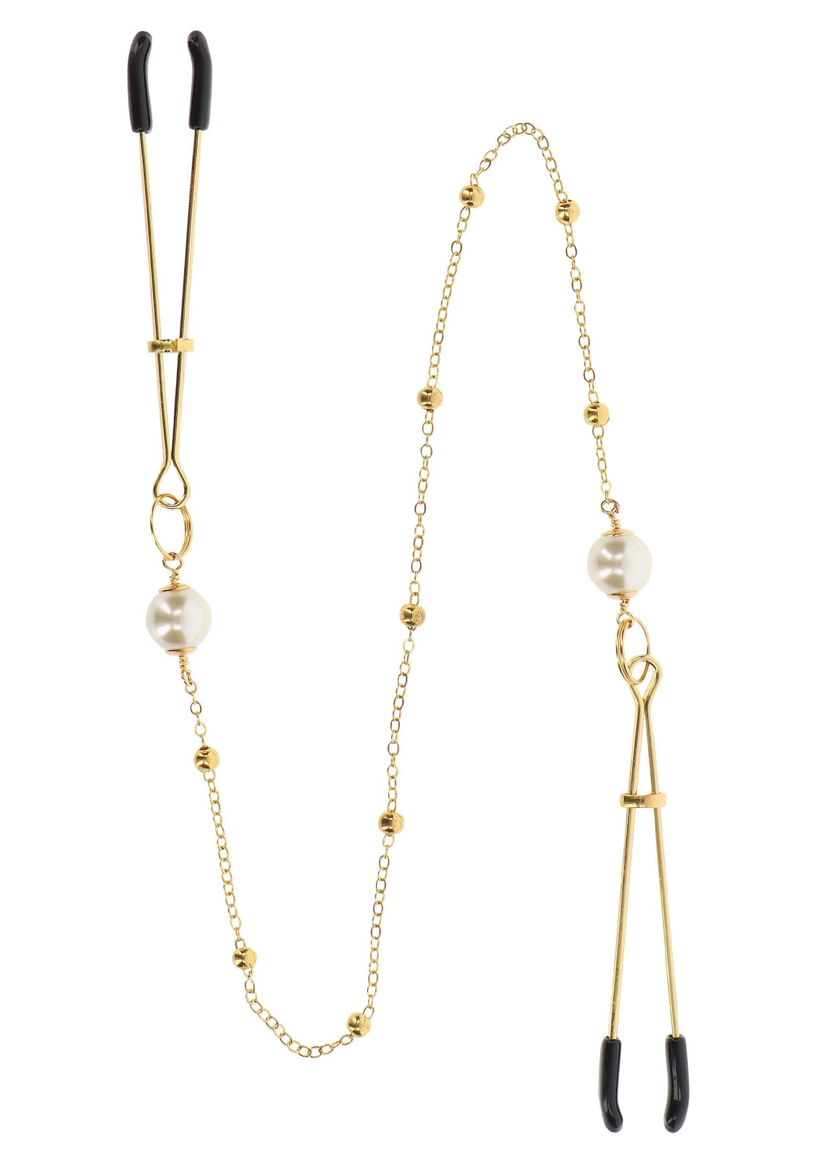 Pinzas Perla y Cadena Deluxe oro