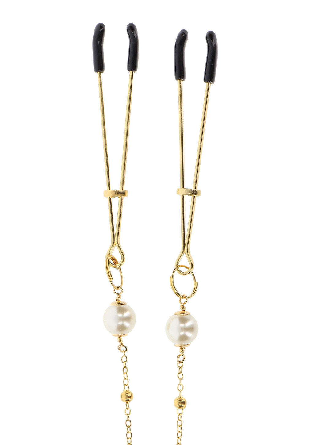 Pinzas Perla y Cadena Deluxe oro