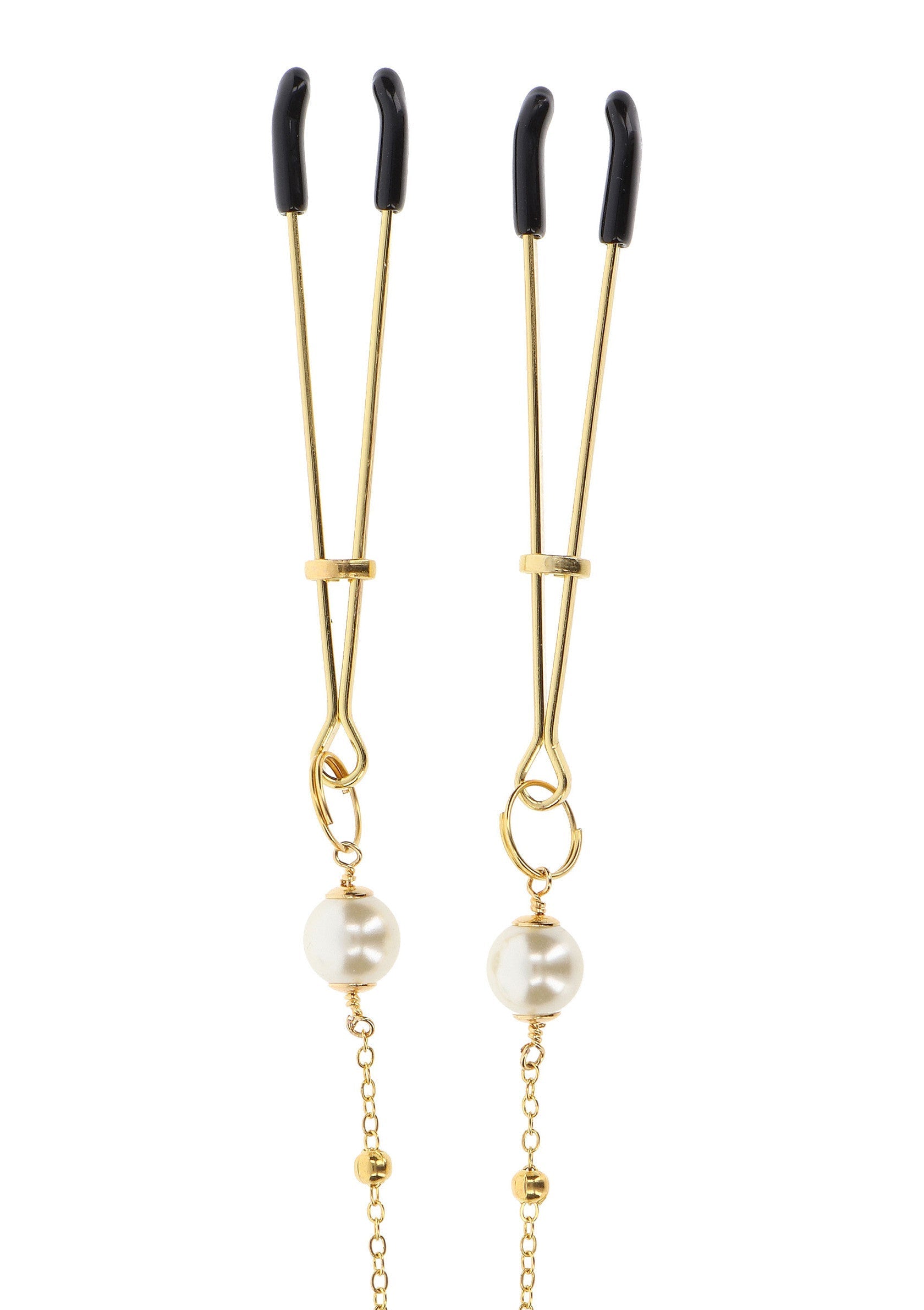 Pinzas Perla y Cadena Deluxe oro
