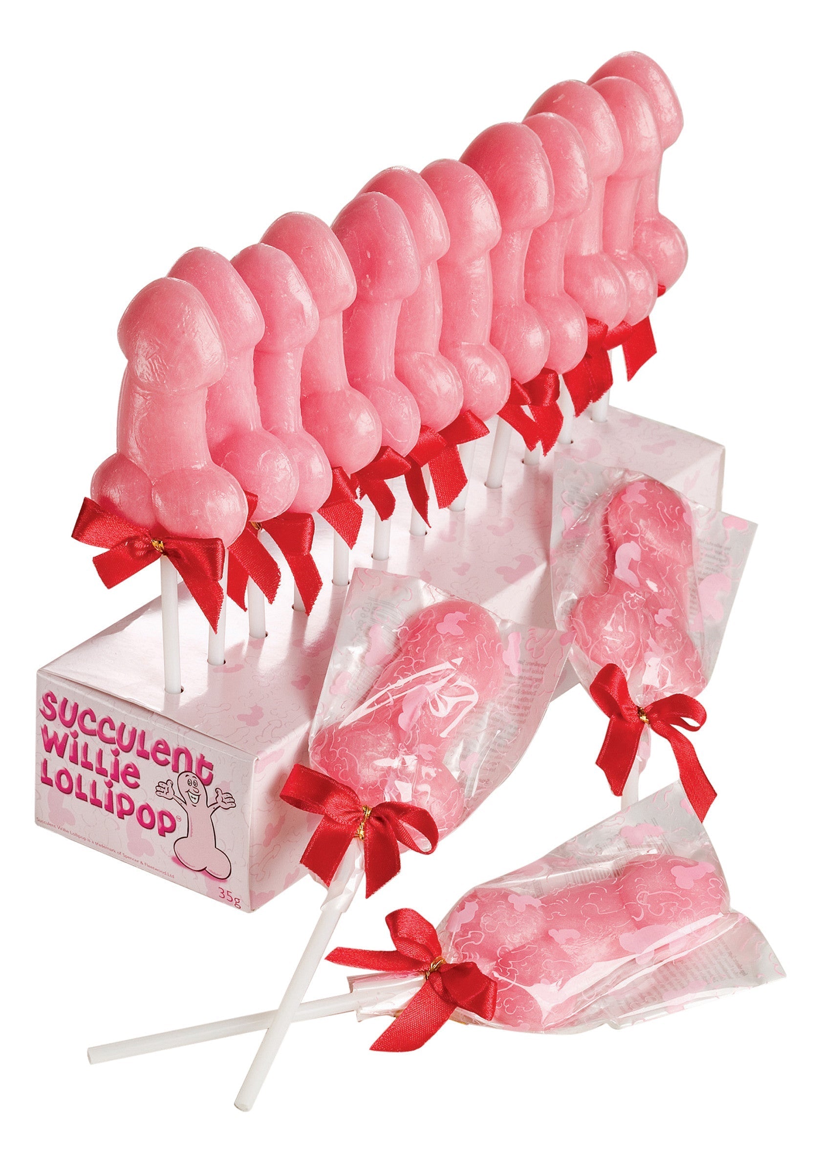Expositor de piruletas Willie 24 unidades rosa