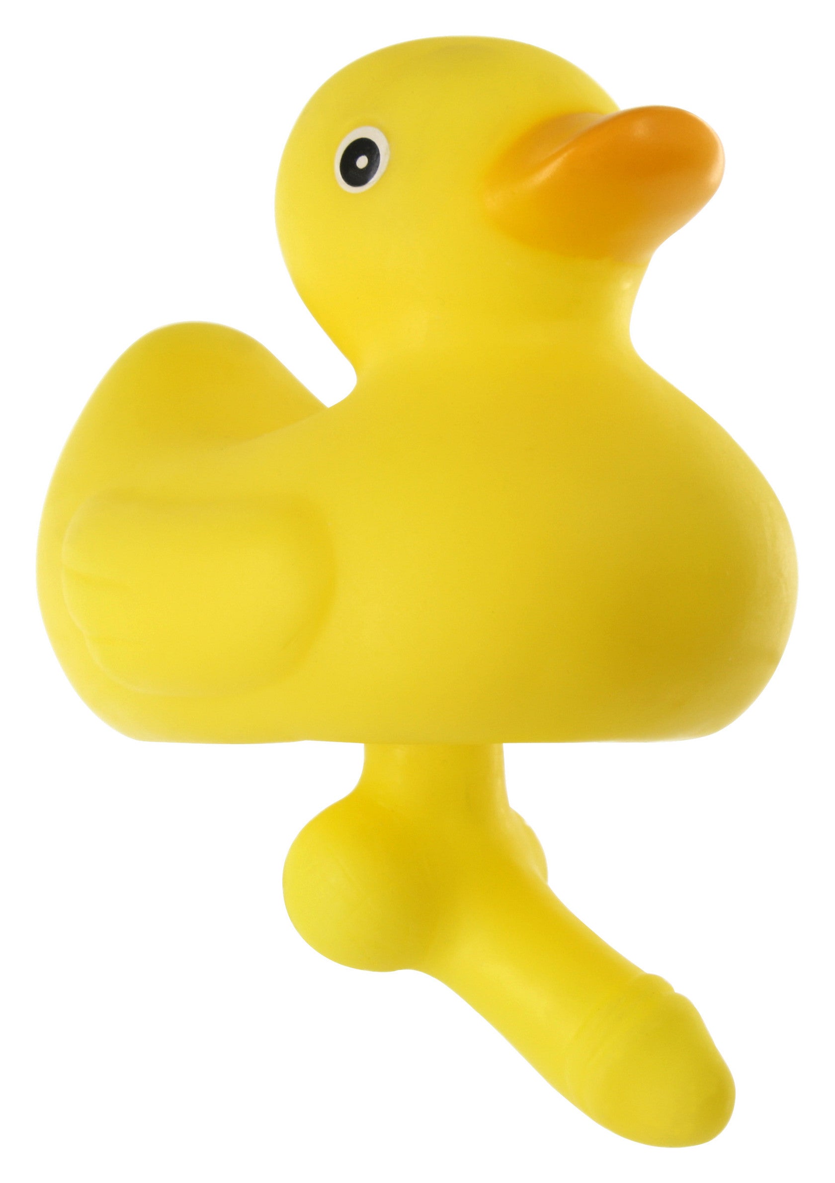 Pato con una polla amarilla