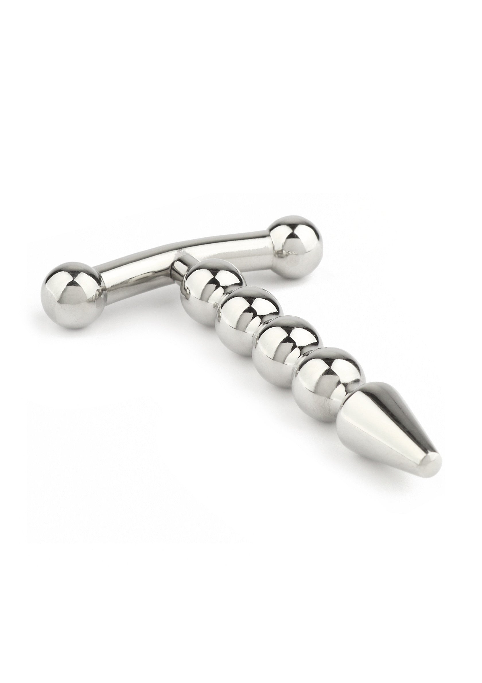 Tapa para pene con perlas y éxtasis plateado