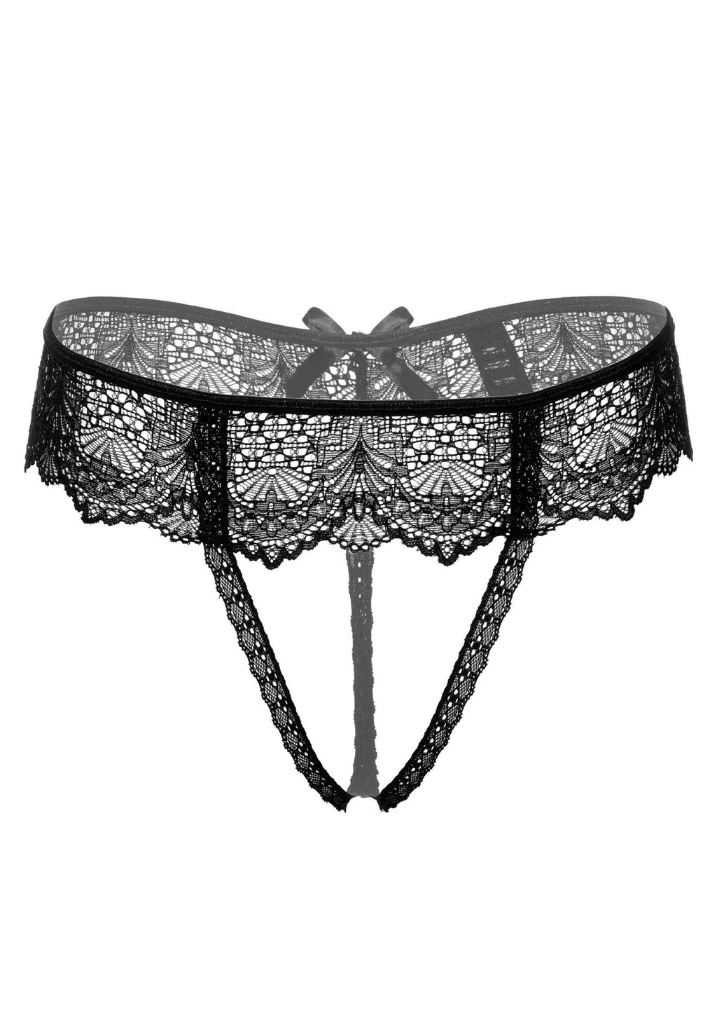 Tanga Delphine sin entrepierna negro