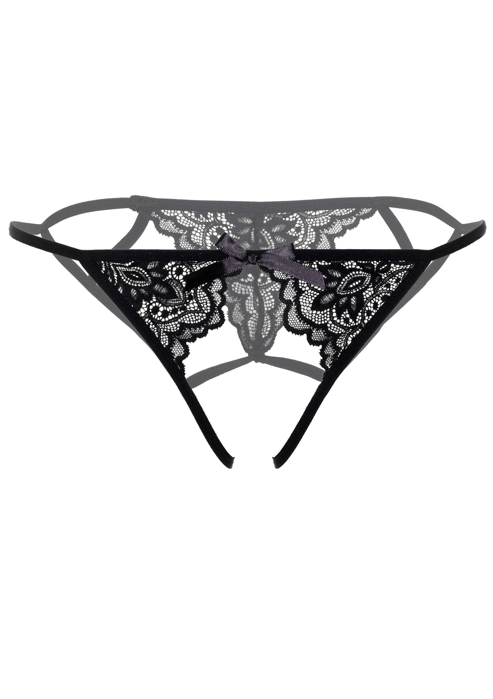 Bikini negro de tirantes finos Inez sin entrepierna