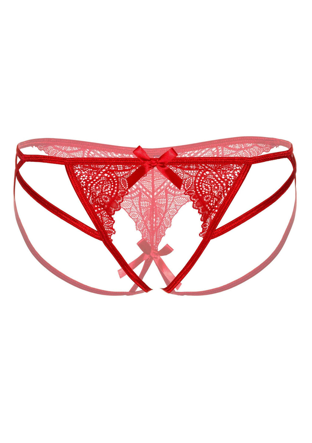 Tanga Naomi sin entrepierna rojo con tirantes finos