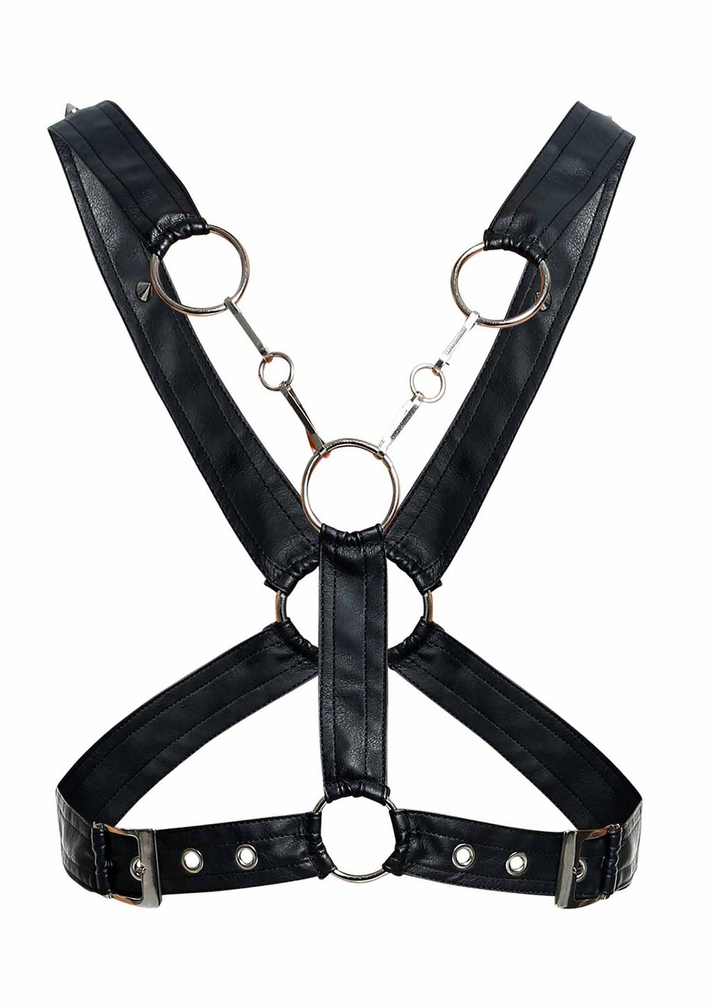 DNGEON Arnés negro con cadenas cruzadas