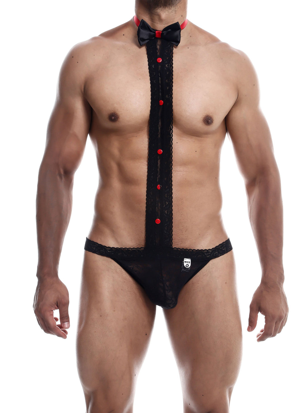 Tanga de encaje MOB Tuxedo negro