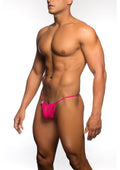 Tanga de encaje rosa