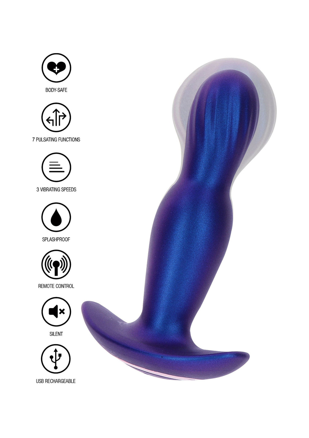 El tapón vibrador inflable Stout azul