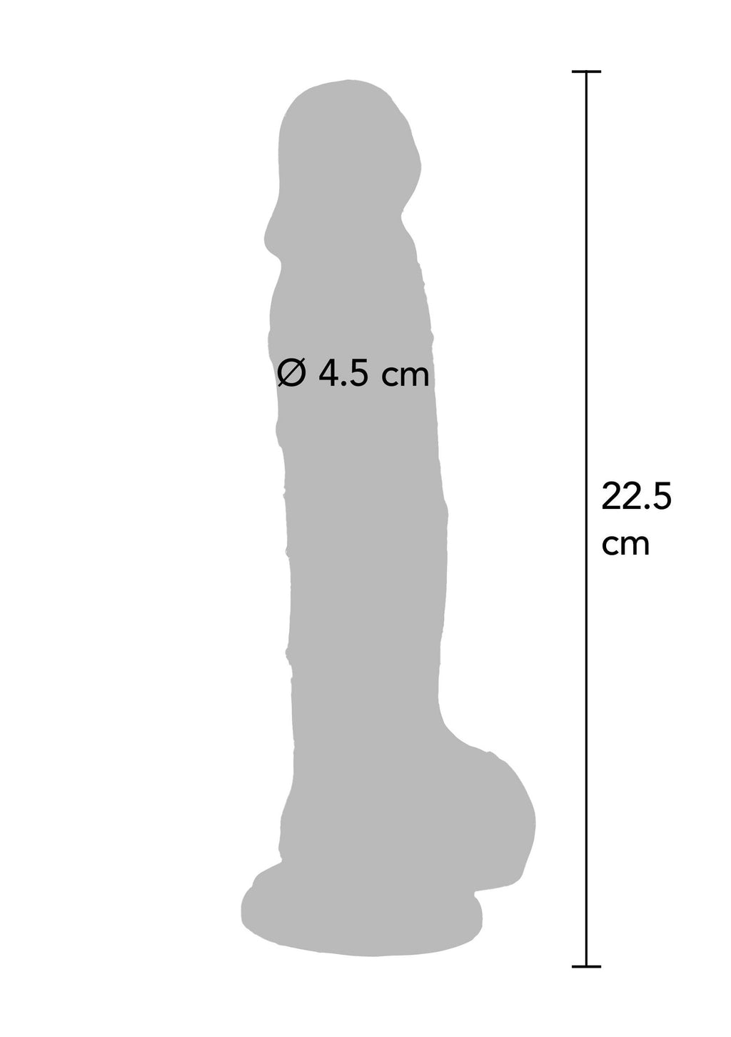 Dildo transparente de TPE 22,5 cm transparente