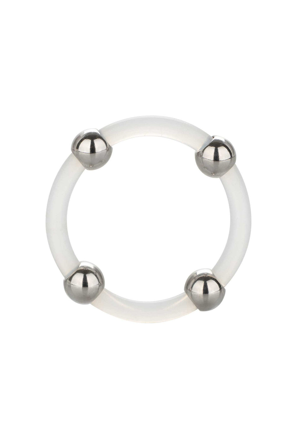 Anillo de silicona con cuentas de acero L transparente