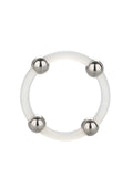 Anillo de silicona con cuentas de acero L transparente