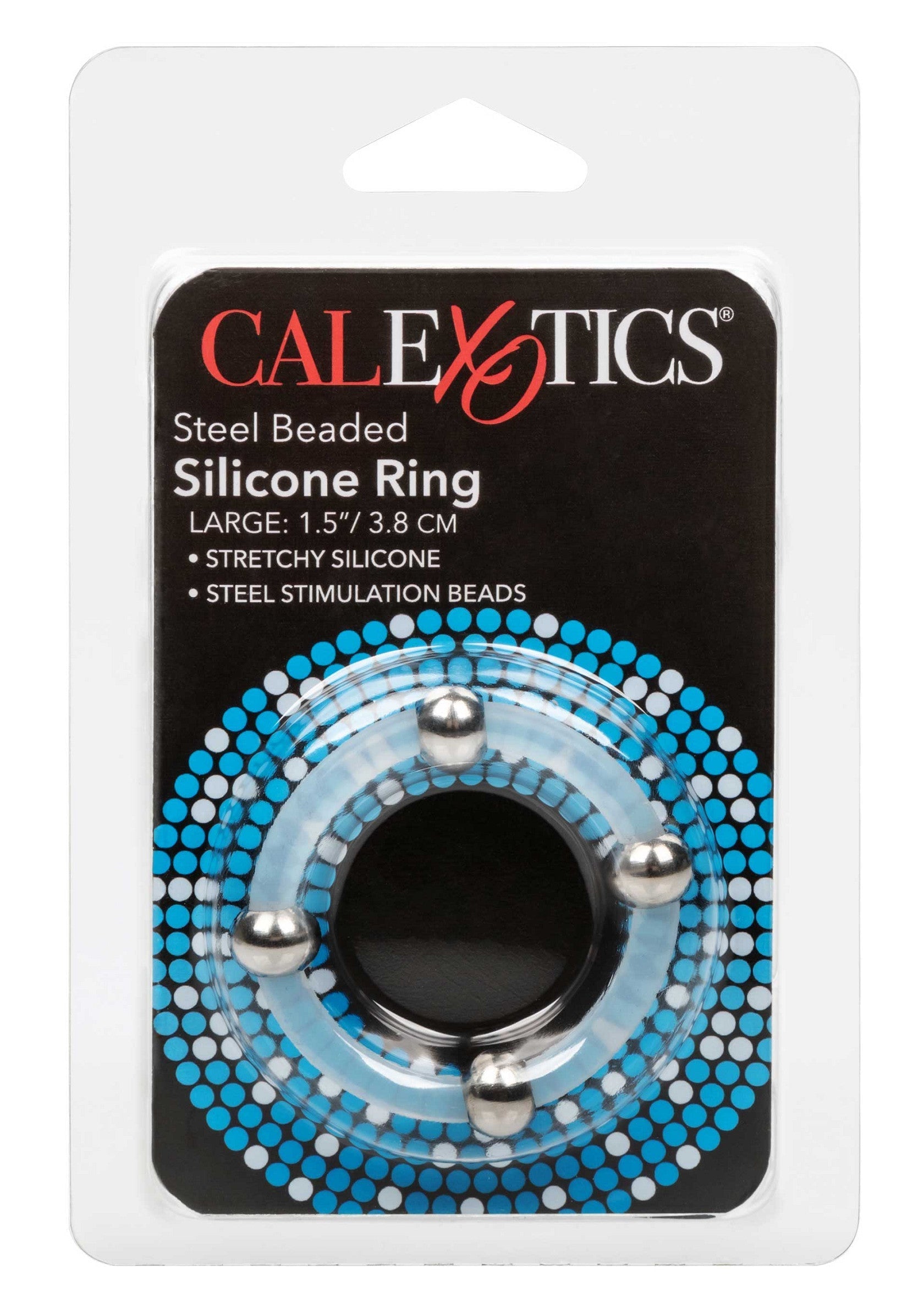 Anillo de silicona con cuentas de acero L transparente