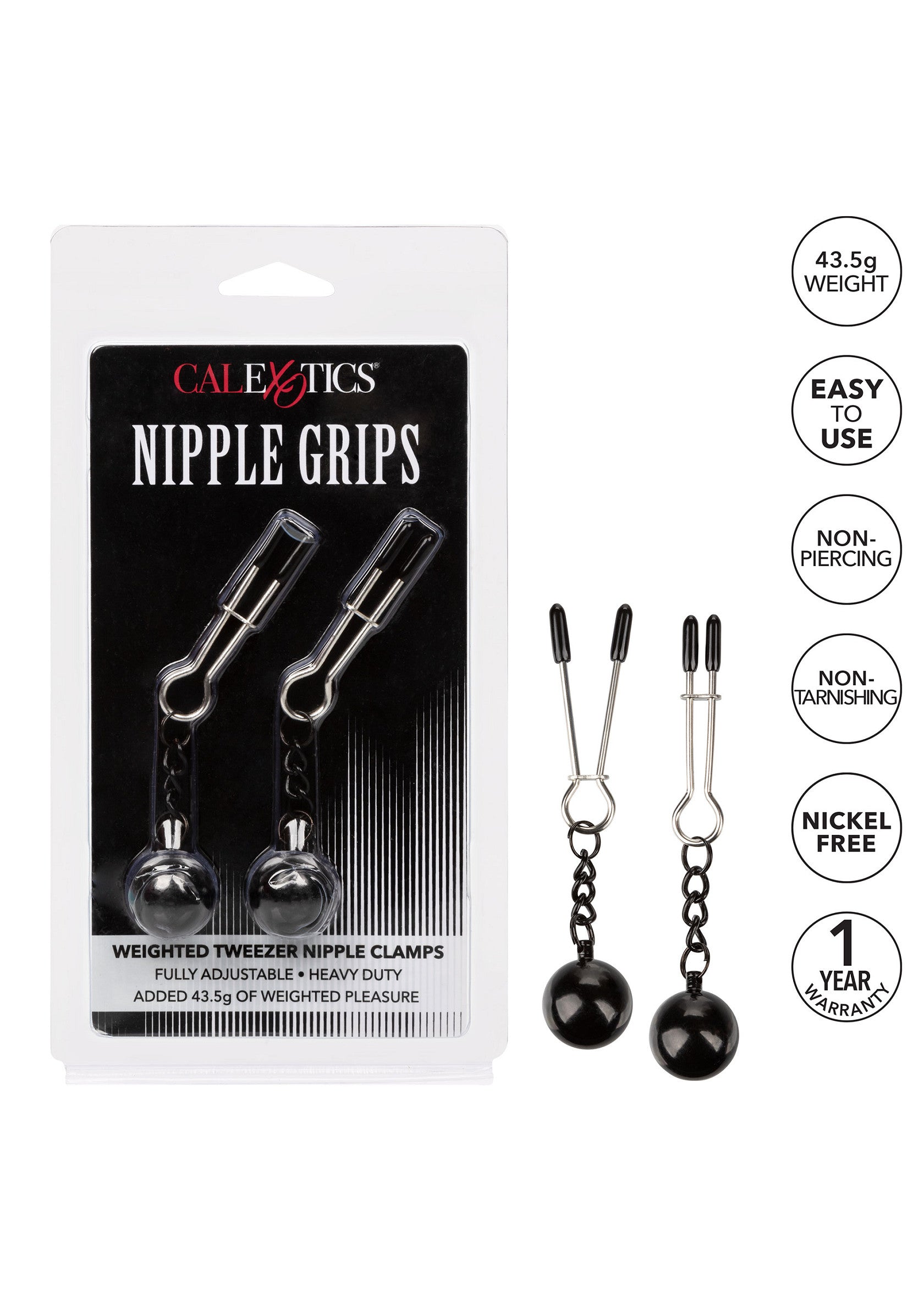 Pinzas para pezones con peso negras