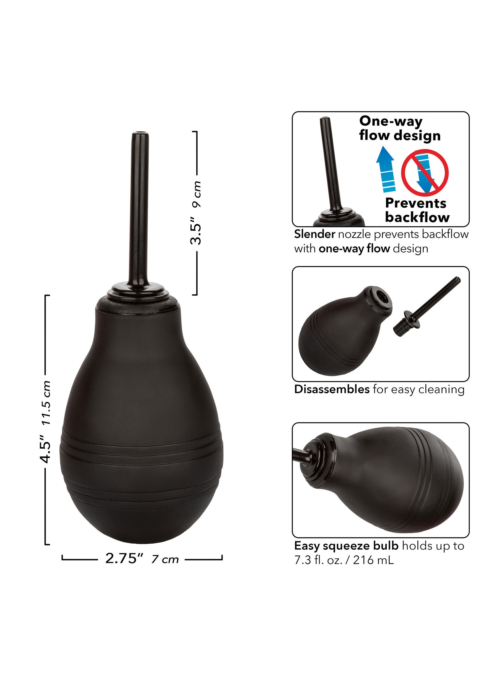 Ducha unidireccional Water Systems negra