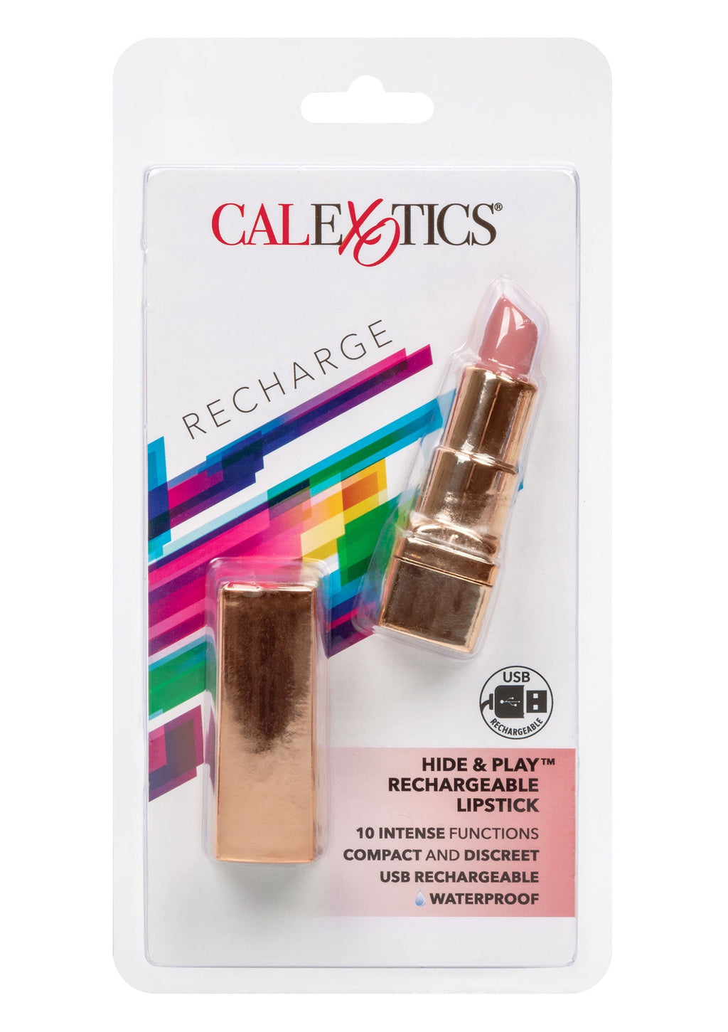 Lápiz labial rosa recargable Hide & Play