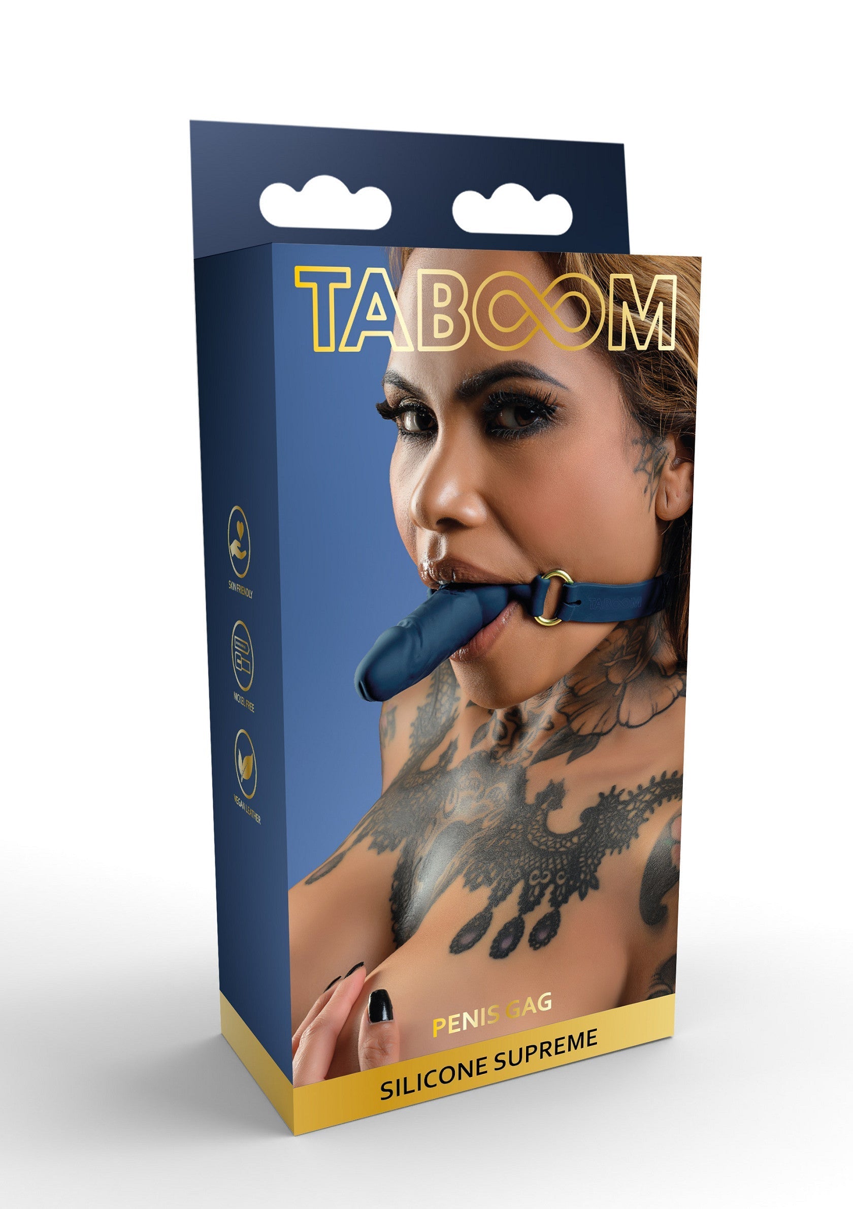 Mordaza de bola de silicona para pene azul