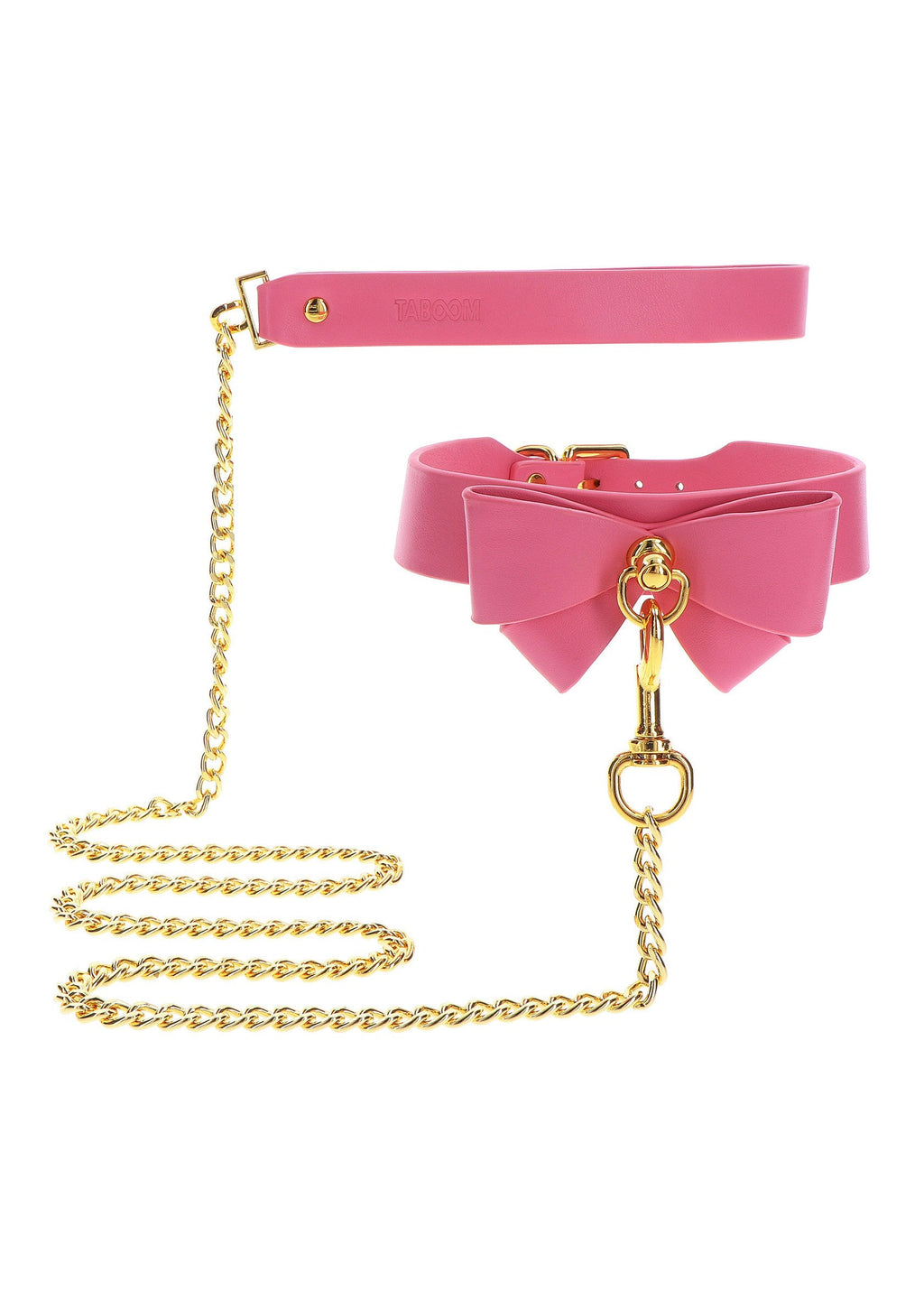 Collar y correa rosas