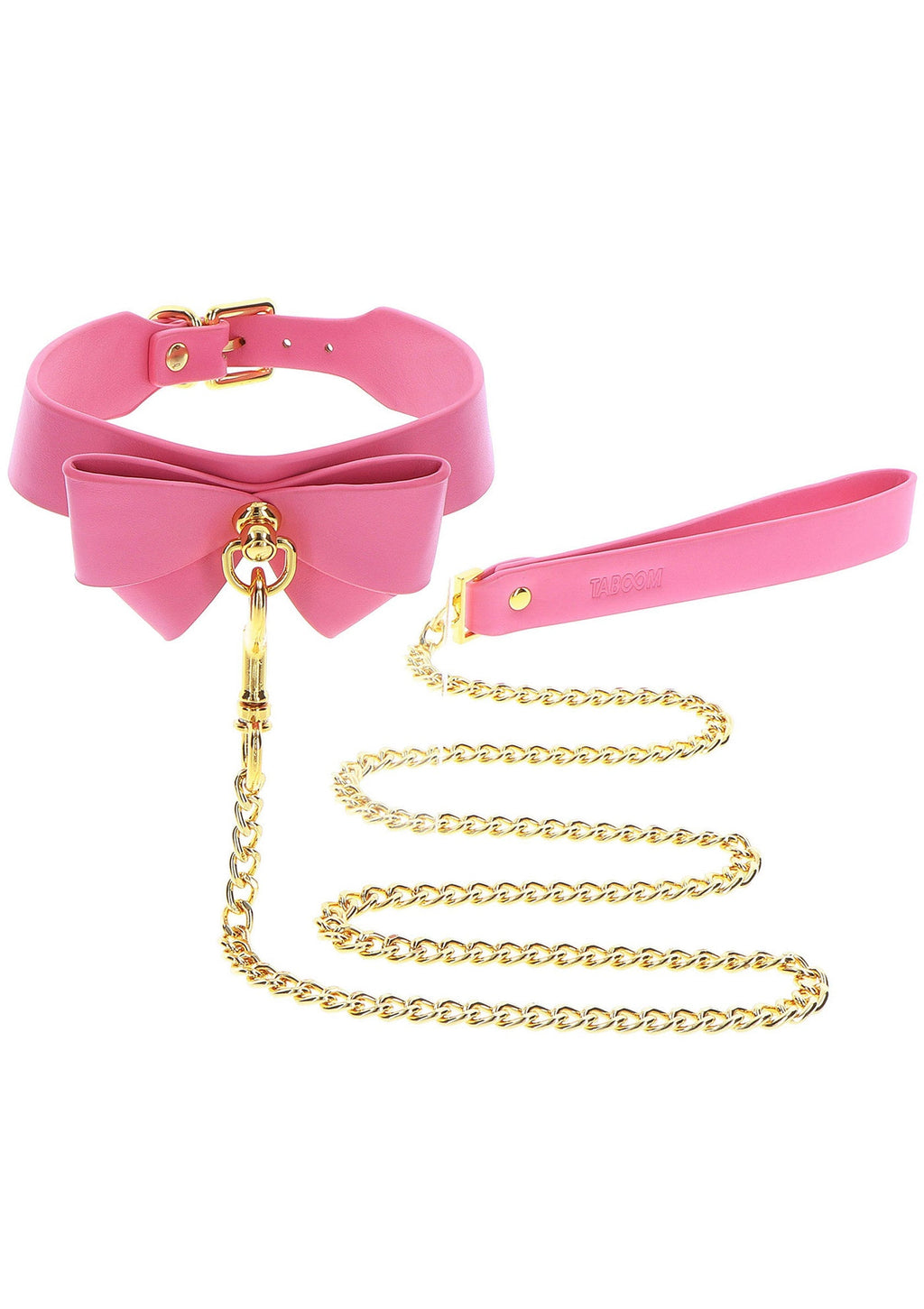 Collar y correa rosas