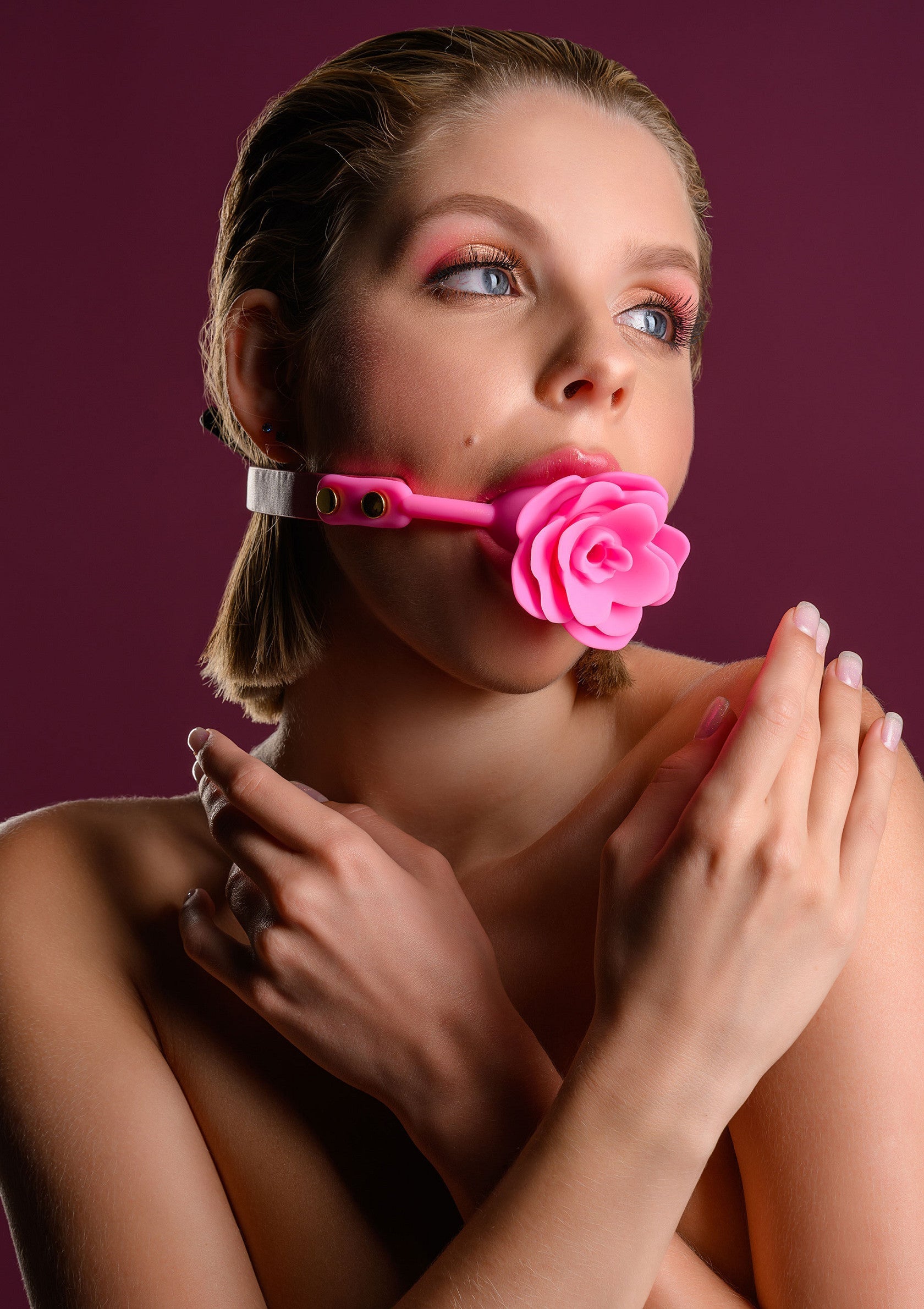 Mordaza de bola rosa rosa
