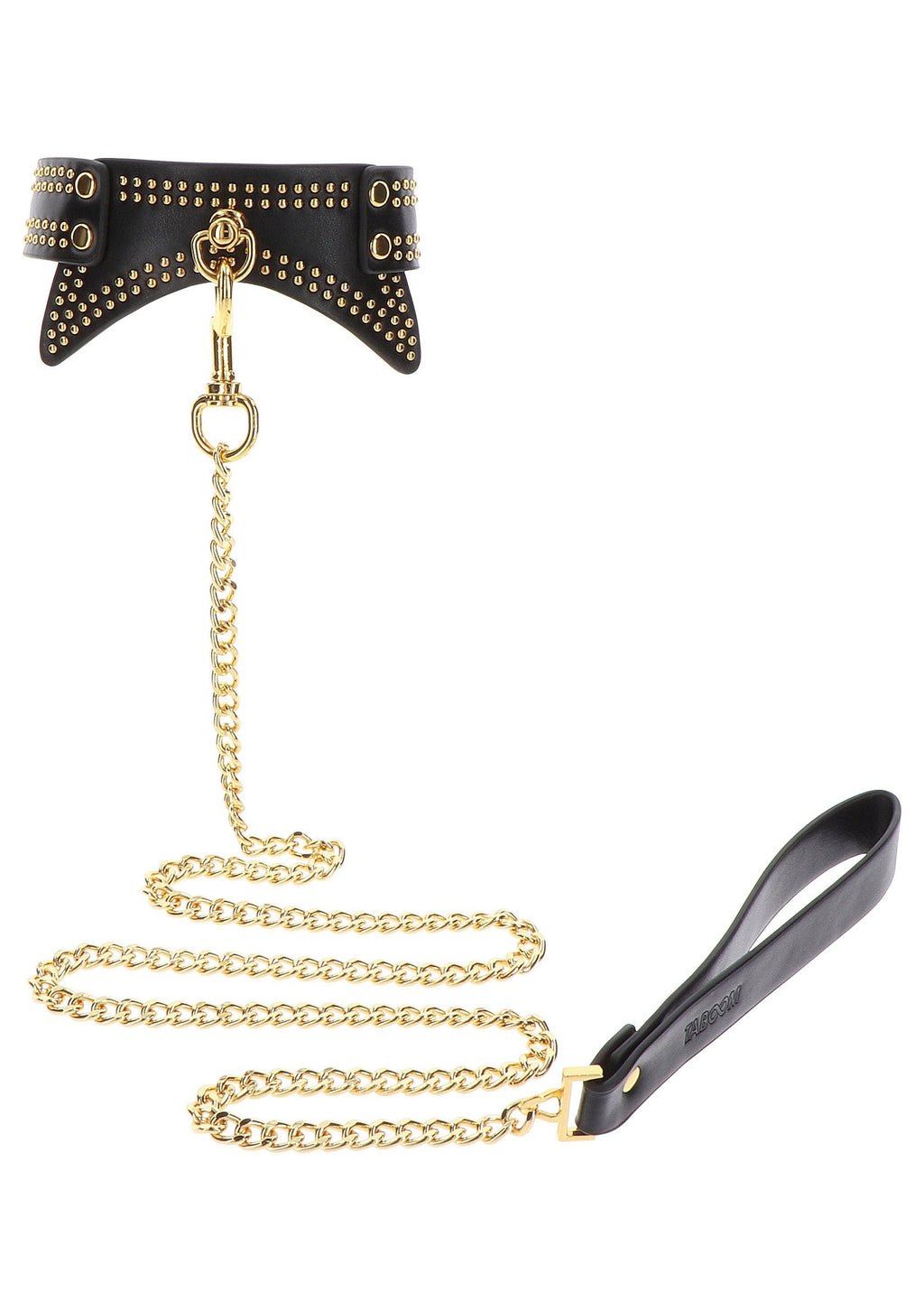 Collar y correa con tachuelas negras