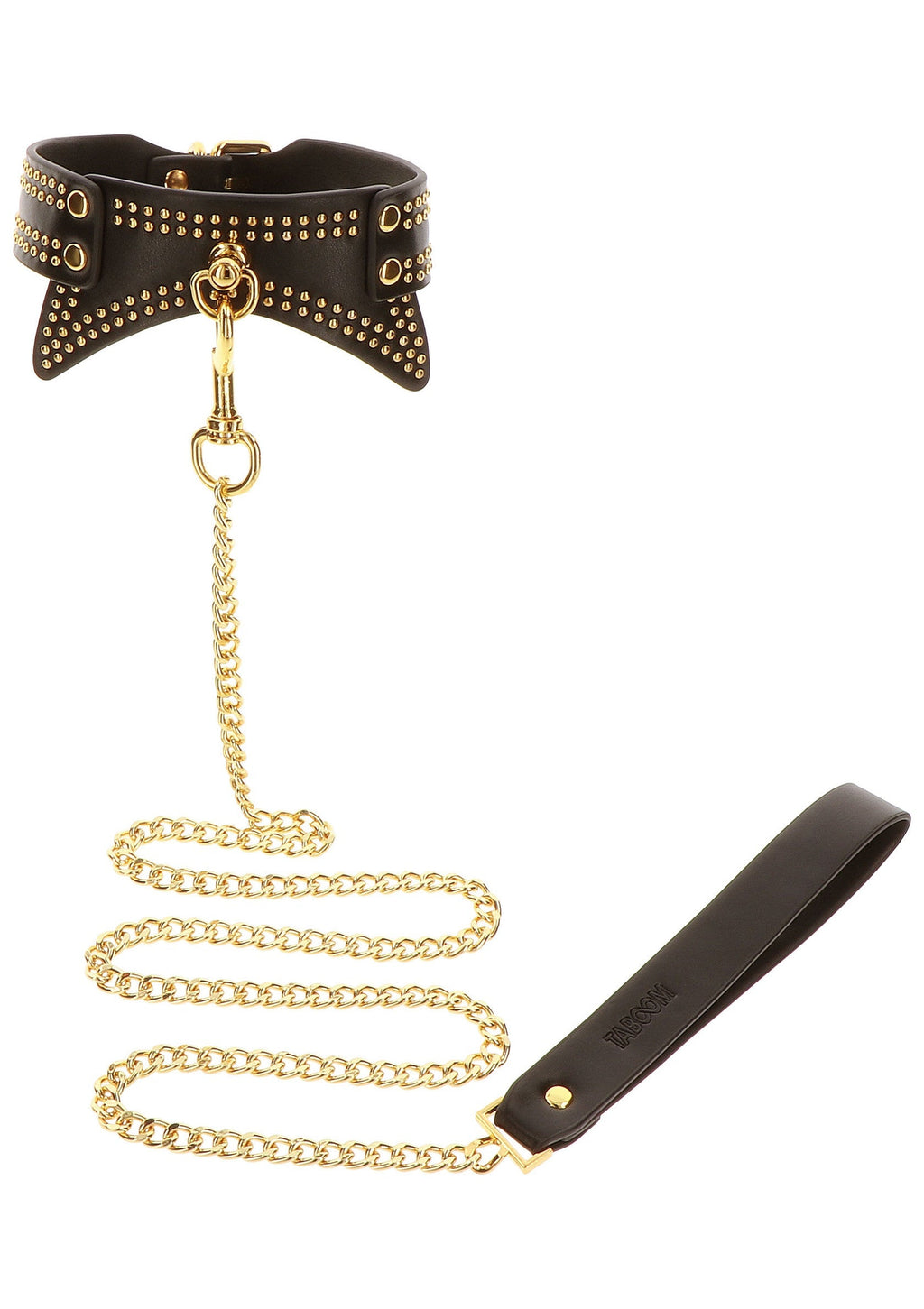 Collar y correa con tachuelas negras