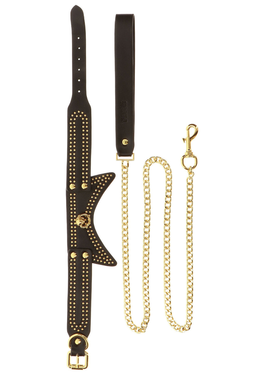 Collar y correa con tachuelas negras