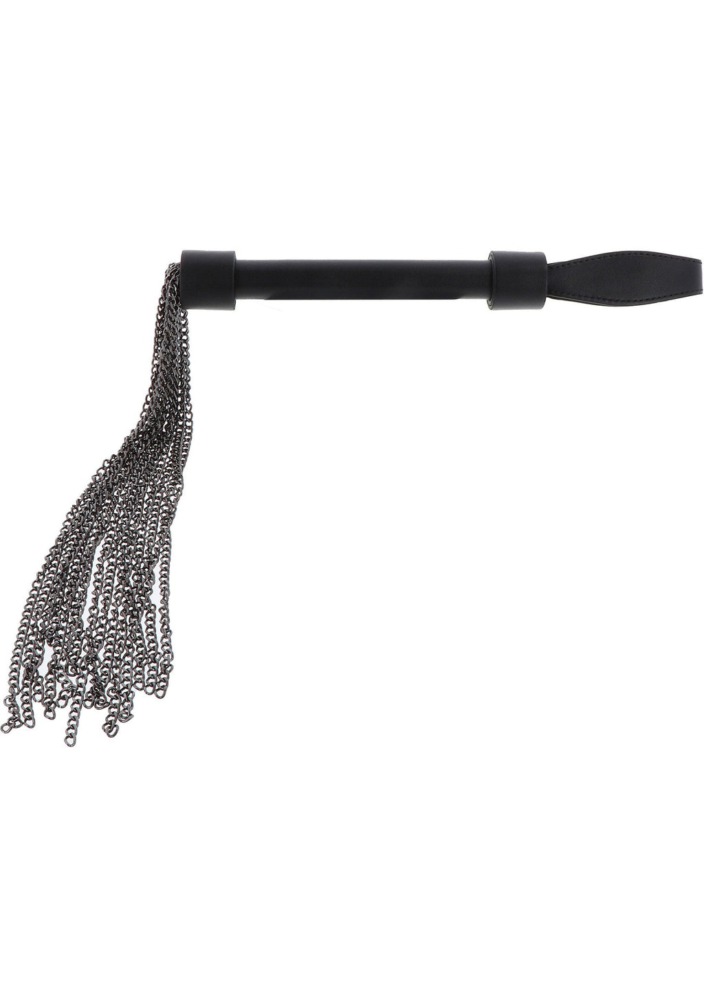 Látigo de cadena de cuero genuino negro