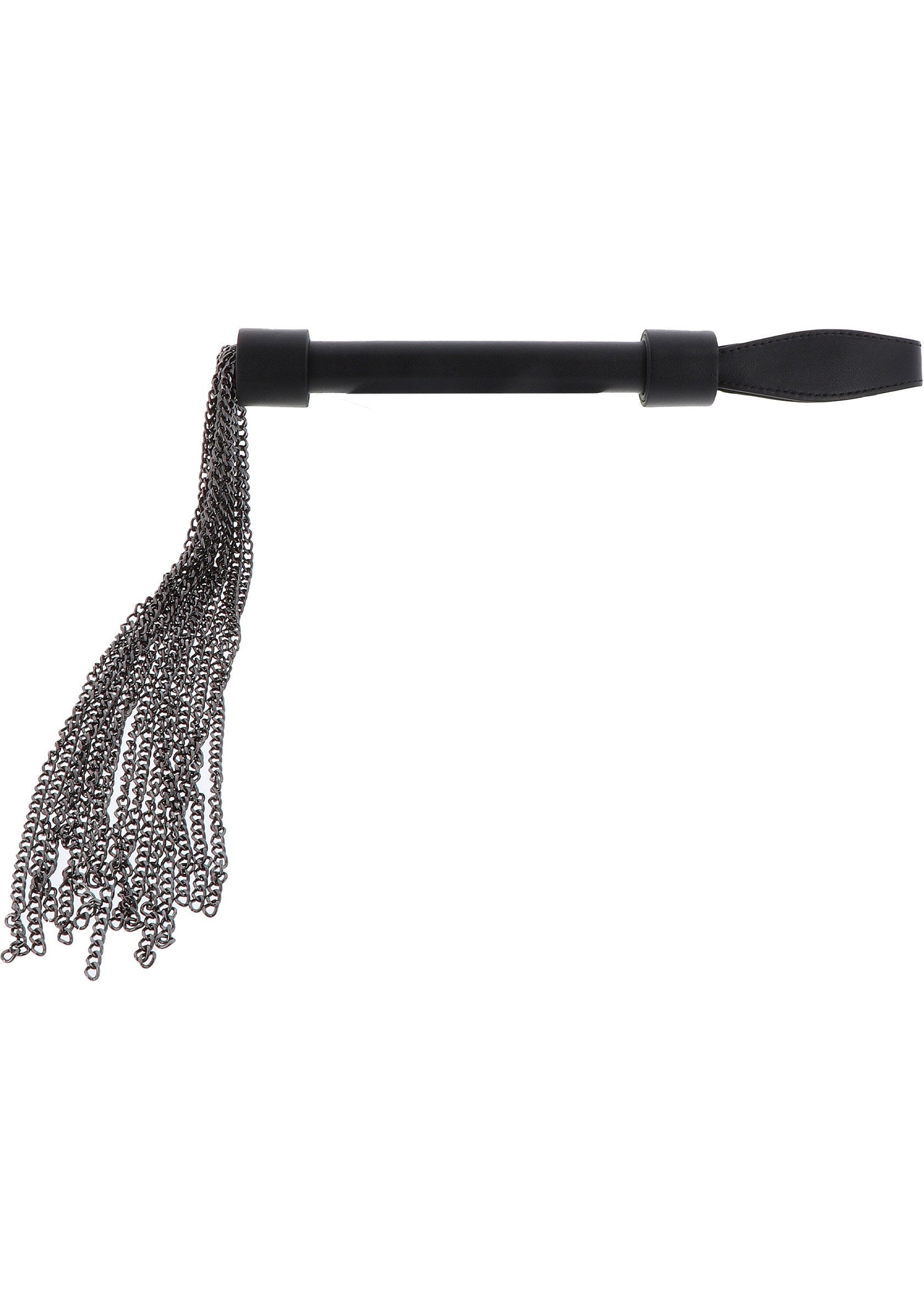 Látigo de cadena de cuero genuino negro