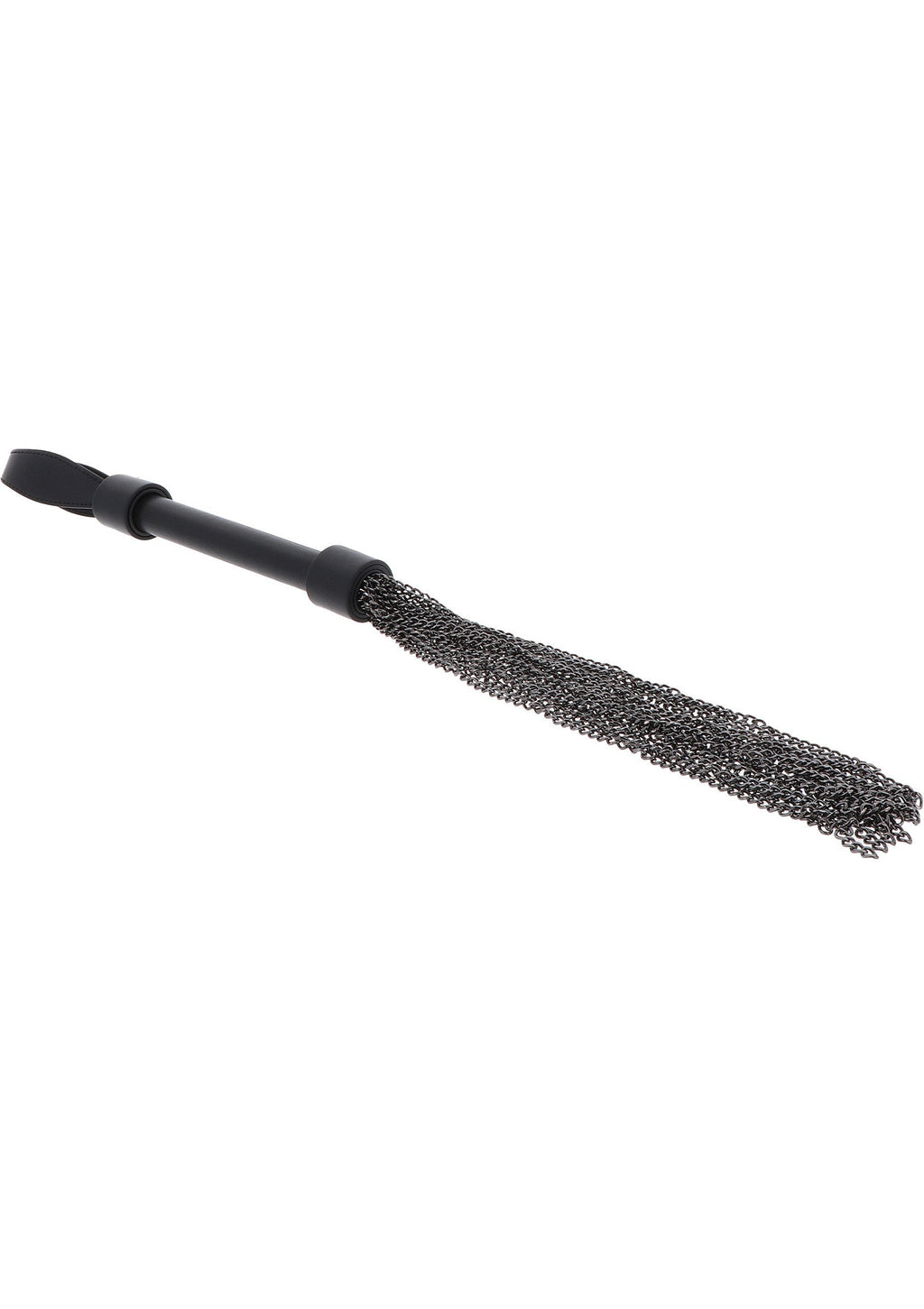 Látigo de cadena de cuero genuino negro