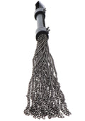 Látigo de cadena de cuero genuino negro