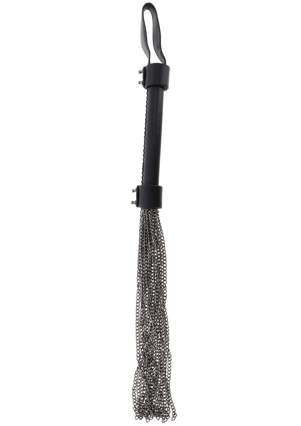 Látigo de cadena de cuero genuino negro