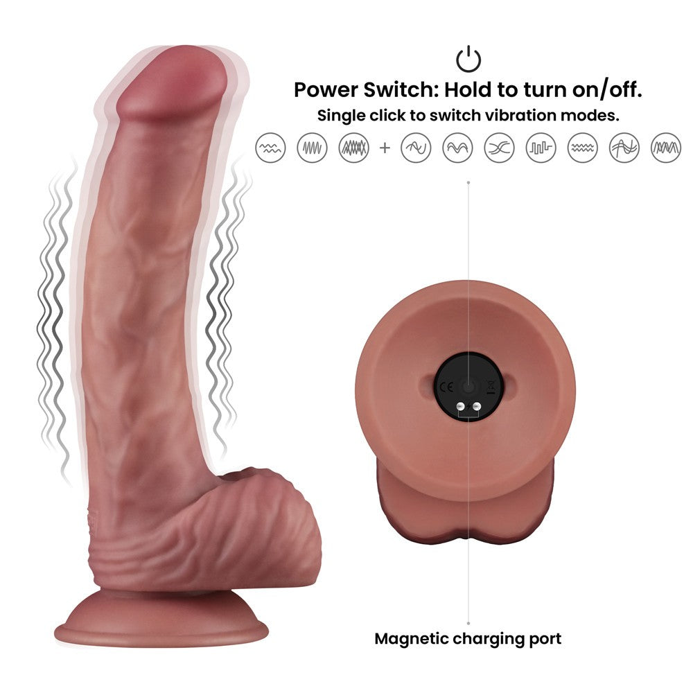 Pene vibrador de doble densidad de 9"